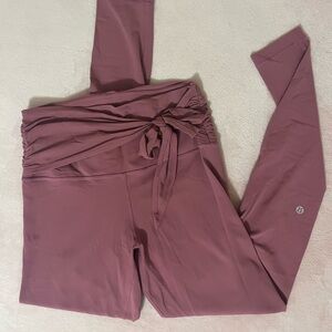 NWOT Lululemon side tie ruched pink align leggings size 8